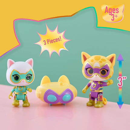 Just Play Disney Junior SuperKitties Su-Purr Charged Bitsy and Sparks Figure Set, Kids Toys for Ages 3 Up