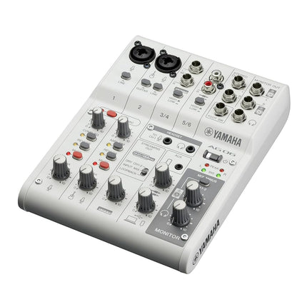 White 6-Channel Live Streaming Mixer/USB Interface for IOS/Mac/PC