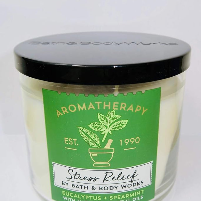 Bath & Body Works Aromatherapy Scented Candle In Stress Relief - Eucalyptus + Spearmint