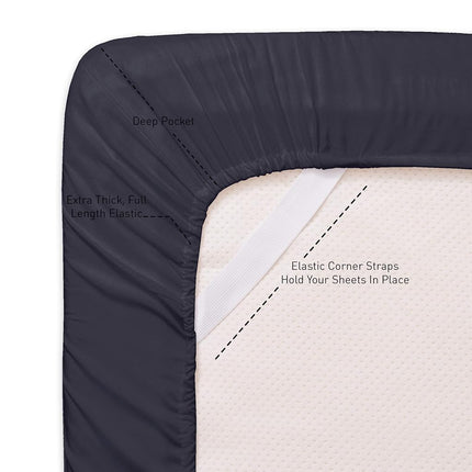 Sweet Home Collection Queen 6 Piece 1500 Supreme Collection Fine Brushed Microfiber Deep Pocket Sheet Set Bedding - 2 Extra Pillow Cases, Great Value, Navy