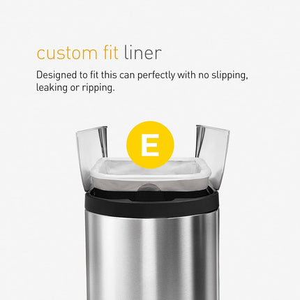simplehuman Code E Custom fit Liners, 1 Refill Pack (20 Liners), 20 L / 5.3 Gal