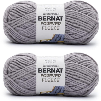 Bernat Forever Fleece Lunar Gray Yarn - 2 Pack of 