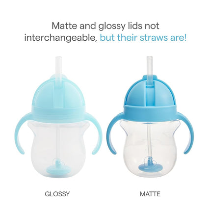 Munchkin Click Lock Weighted Straw Cup, 7 Ounce, Blue/Green, Pack of 2