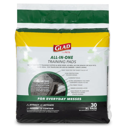 Glad for Pets Black Charcoal Puppy Pads | Puppy Potty Training Pads That Absorb & NEUTRALIZE Urine Instantly | New & Improved Quality Puppy Pee Pads, 200 Count