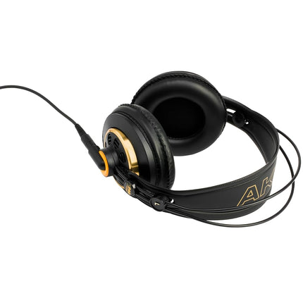 AKG K240 Studio Professional Semi-Open, Over-Ear Headphones, High Performance design, 3.5mm and 1/4" adapters, self adjusting headband - Black and Gold
