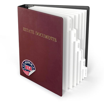 Estate Planning Portfolio- 1.5" Faux Leather Binde