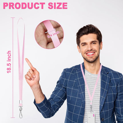 Bulk Lanyards Lanyards for ID Badges,Lanyards with Swivel Hook Clips for Name Tag Lanyard ID Holder (Pink, 100 packs)