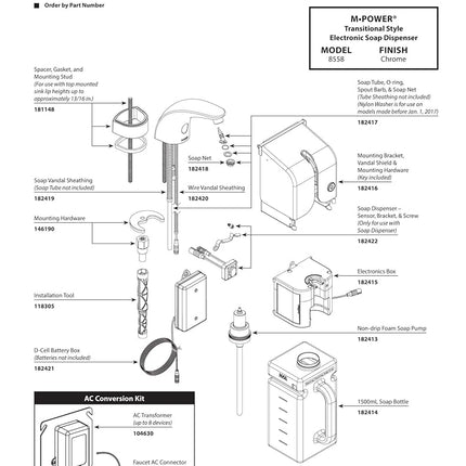 Moen 8558 M-Power - Accesorio para baño, cromado