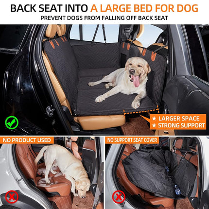 YJGF Back Seat Extender for Dogs,Dog Car Cover Bed Inflatable Camping Air Mattress,Dog Hammock Travel Bed,Non Mattress SUV Truck (Black) YJGF-1