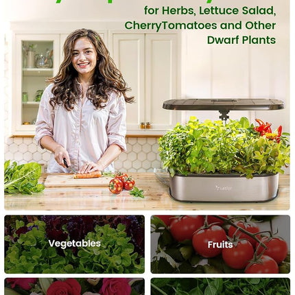 LetPot LPH-SE Hydroponics Growing System, 12 Pods Smart Herb Garden Kit Indoor, Indoor Garden, APP & WiFi Controlled, with 24W Growing LED, 5.5L Water Tank, Pump System, Automatic Timer