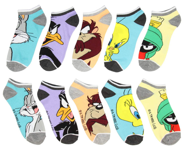 Calcetines Tobilleros de Personajes de los Looney Tunes para Hombre y Mujer - Paquete de 5