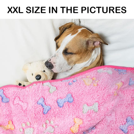Dono 1 Pack 3 Dog Blankets, Soft Fluffy Fleece Pet Blanket Warm Sleep Mat Paw Print Design Puppy Kitten Throw Blankets Doggy Blanket for Dogs