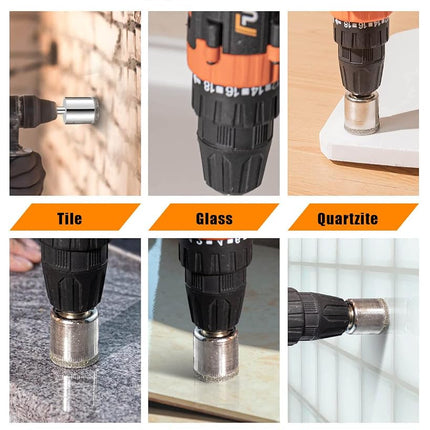 Diamond Drill bits, 15 PCS Diamond Hole Saw Drill Bit Set for Tile Pot, Glass Drill bits for Ceramic Bottles Porcelain Marble Granite Stone