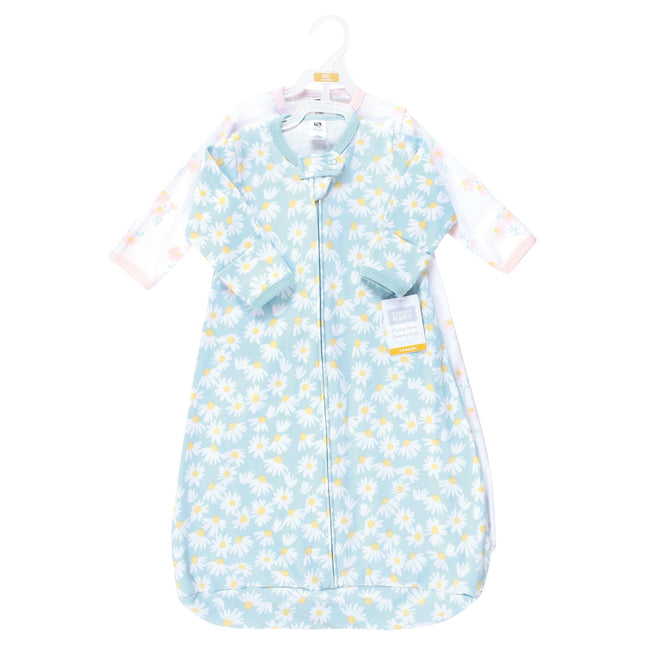 Hudson Baby Unisex Baby Cotton Long-Sleeve Wearable Sleeping Bag, Sack, Blanket, Mixed Daisy, 0-3 Months