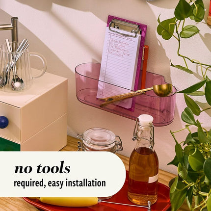 Command Clear Caddy, Candied Plum, 1 Caddy, 4 Strips, Damage Free Organization Wall Mount to Cabinet, Kitchen, Pantry, Closet, or Under Sink, Holds up to 4 lb