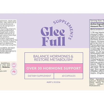 GleeFull Over 30 Hormone Support - Menopause Supplements for Women - Hormone Balance for Women