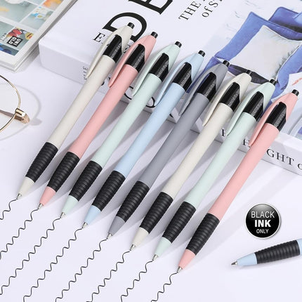 Sikao Pens Bulk, 60 Pack Morandi Gripped Slimster Ballpoint Pens, Black Ink 1.0mm Medium Point, Cute Aesthetic Bulk Pens Suitable for Office, School Supplies, Teachers Women Collger Girls Gifting
