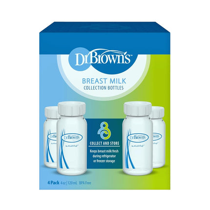 Dr. Brown’s Breastmilk Collection Bottles, 4 oz/120 ml, 4-Pack
