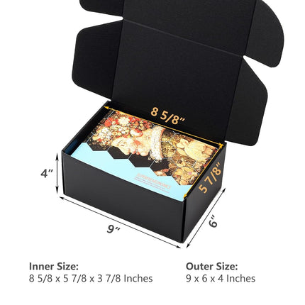 Timirog 9x6x4 Inches Black Shipping Boxes 25 Pack Corrugated Cardboard