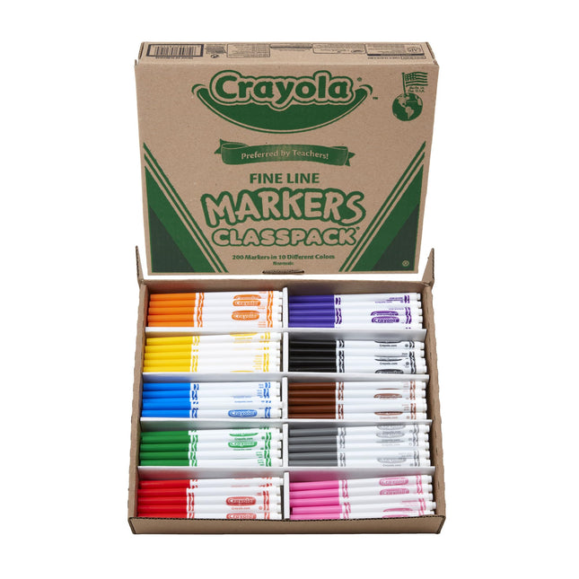 CRAYOLA Pack of 200 Markers Black, Brown, Green, G