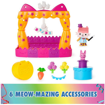 Gabby’s Dollhouse, Baby Box Talent Show Balcony Playset, 8-Pcs with Toy Figures, Doll’s House Accessories and Sensory Play, Kids’ Toys for Girls and Boys 3+