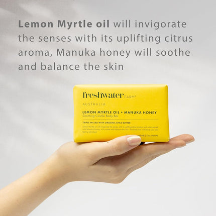 Freshwater Farm Lemon Myrtle + Manuka Honey Castile Soap Bar 8 x 200g