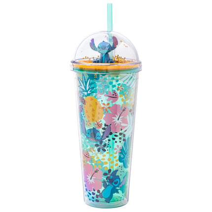 Silver Buffalo Aloha Leaves Toss Pattern Dome Top Travel Tumbler 24 Ounces