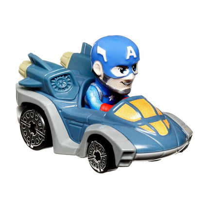 Hot Wheels RacerVerse, Set of 5 Die-Cast Marvel Toy Cars Optimized for Hot Wheels Track Performance with Popular Marvel Characters as Drivers, Gift for Kids & Collectors, HPN40