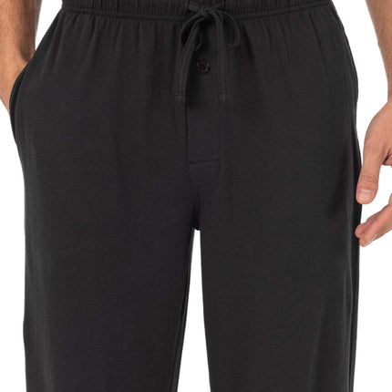 Fruit of the Loom Men's Jersey Knit Sleep Pants Extended Sizes (1 & 2 Packs) Pajama Bottoms, Black/Grey (Pack of 2), 6X