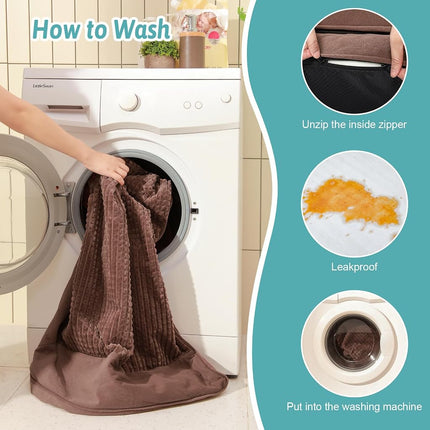 COZY KISS Orthopedic Dog Bed Washable for Medium Small Dogs, 76x51 cm Brown