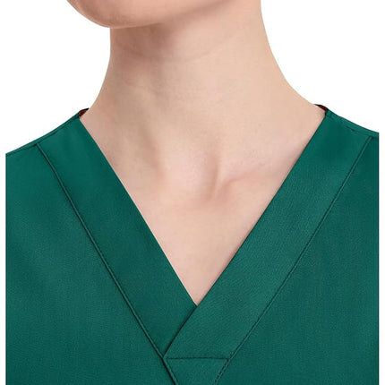 Dickies EDS Signature Scrubs for Women, V-Neck Womens Tops in Soft Brushed Poplin 86706, Hunter, XXL Plus