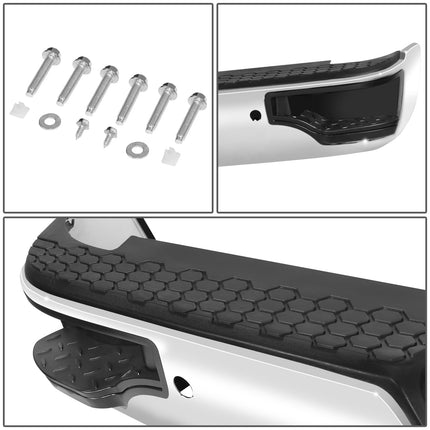 DNA MOTORING Rear Step Bumper Compatible With Ram 1500 2009-2010/Ram 1500 2011-2018/Ram 1500 Classic 2019-2023/With Sensor Hole,without Dual Exhaust Cutouts, CH1103122, RBUM-ST-DR09-06-CH