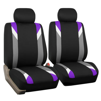 FH GROUP FH-FB033217 Three Row- Premium Modernistic Seat Covers Purple / Black- Fit Most Car, Truck, Suv, or Van
