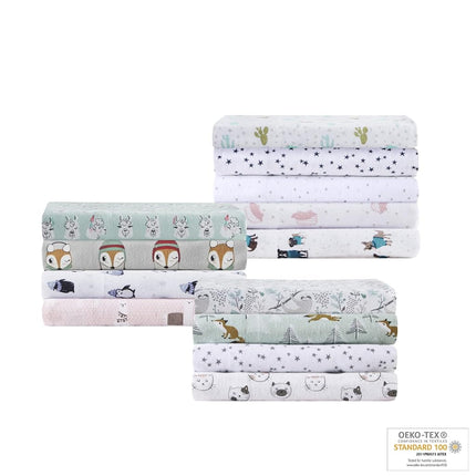 Intelligent Design Cozy Soft Juego de sábanas de franela 100% algodón con estampado de animales y estrellas, cálido, ultrasuave para clima frío, Queen, gatos gris/rosa, 4 piezas