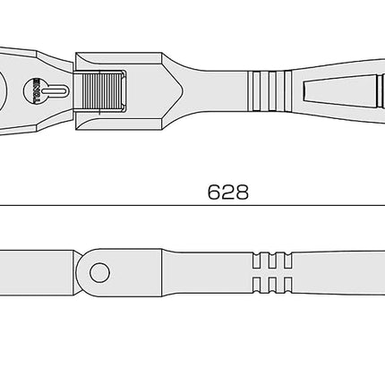 TONE RH4FHX Super Long Oscillating Ratchet Handle (Hold Type) Drive Angle 0.5 inch (12.7 mm) (1/2 inch)