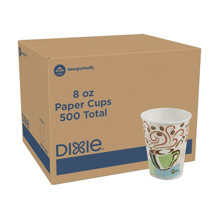 Dixie PerfecTouch 5338DX WiseSize Insulated Cup, New Coffee Design, 8 oz Capacity (Case of 20, 25 per pack)