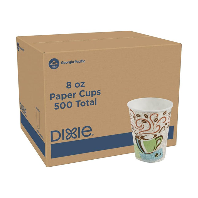 Dixie PerfecTouch 5338DX WiseSize Insulated Cup, New Coffee Design, 8 oz Capacity (Case of 20, 25 per pack)