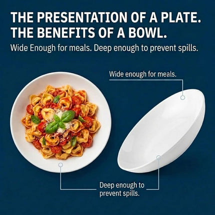 Corelle White Versa Bowls for Pasta, 4 Pack, 30oz Made in The USA | Easy to Clean Bowls are Lightweight | Resistant to Chips & Cracks| Dishwasher and Microwave Safe