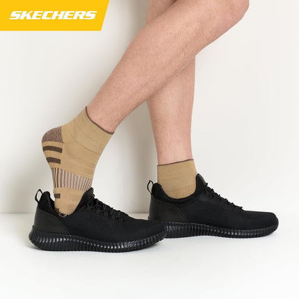 Skechers Men's 8-Pack Work Collection High Quarter Crew, Extra Cushion & Mesh Ventilation Socks, Coffee Resin/White/Khaki, 10-13