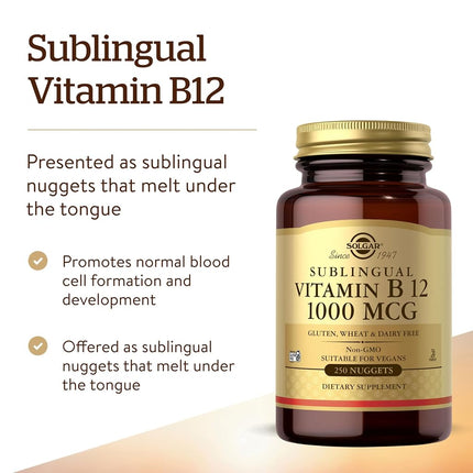 Solgar - Vitamin B12, 1000 mcg, 250 Nuggets