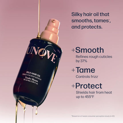 UNOVE Silk Oil Essence Hair Serum 70ml/2.4fl.oz | Nourishing Hair Oil for Dry, Frizzy, and Damaged Hair | Lightweight Smoothing Serum | Frizz Control and Split End Care | Heat Protection