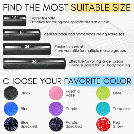 Yes4All EPP Foam Roller for Back, Legs, Physical Therapy, Exercise, Deep Tissue, and Muscle Massage – Extra Firm High-Density Foam Roller – Support Pain Relieved, Back, Legs, and Muscle Recovery