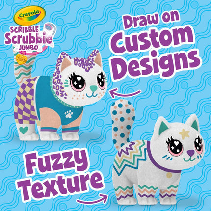 Crayola Scribble Scrubbie Jumbo (6 inch), Posable Kids Toy, Cat, Coloring Gift