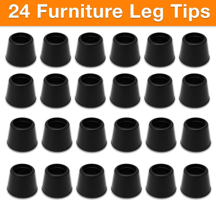 Shepherd Hardware 8761E 7/8-Inch Inside Diameter Rubber Leg Tips, 24-Pack, Black, 7/8 Inches