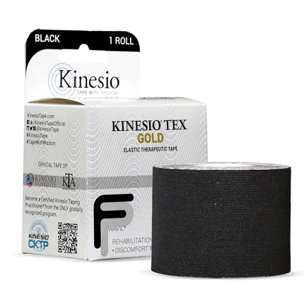 Kinesio Tape, Tex Gold FP, 2" x 5.5 yds, Black 1 R