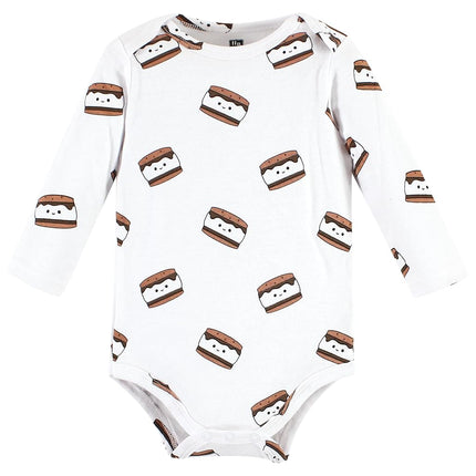 Hudson Baby Unisex Baby Cotton Long-Sleeve Bodysuits, Hot Cocoa Vibes, 0-3 Months, Hot Cocoa Vibes, 0-3 Months