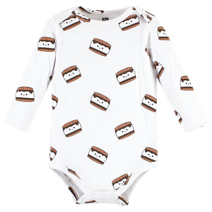 Hudson Baby Unisex Baby Cotton Long-Sleeve Bodysuits, Hot Cocoa Vibes, 0-3 Months, Hot Cocoa Vibes, 0-3 Months