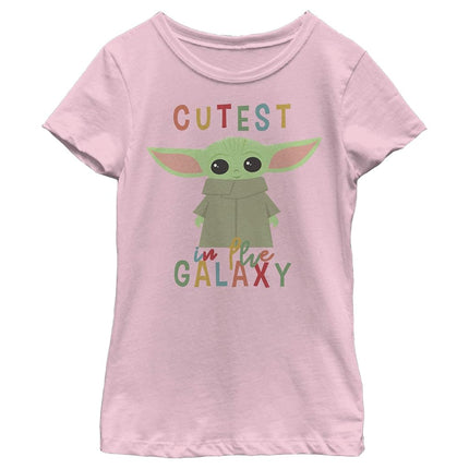 T-shirt uni à col ras du cou « Le plus mignon des enfants » Star Wars The Mandalorian pour fille, rose clair, très grand