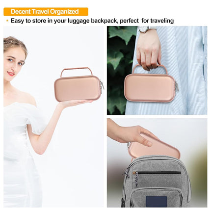 Elonbo Carrying Case for Asthma Inhaler, Inhaler Spacer for Kids and Adults, Masks, Inhaler Holder Asthma Travel Organize Bag, Pocket Fits Allergy Meds, Ventolin Inhaler, Rose Gold (Case Only)