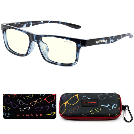 Gunnar Gaming and Computer Eyewear - Cruz Kids Large (age 8-12) -Frame Colour: Navy-tortoise, Lens Tint: Clear (Blocks 35% Blue Light & 100% UV Light) - Patented lens - Reduce eye strain & dryness